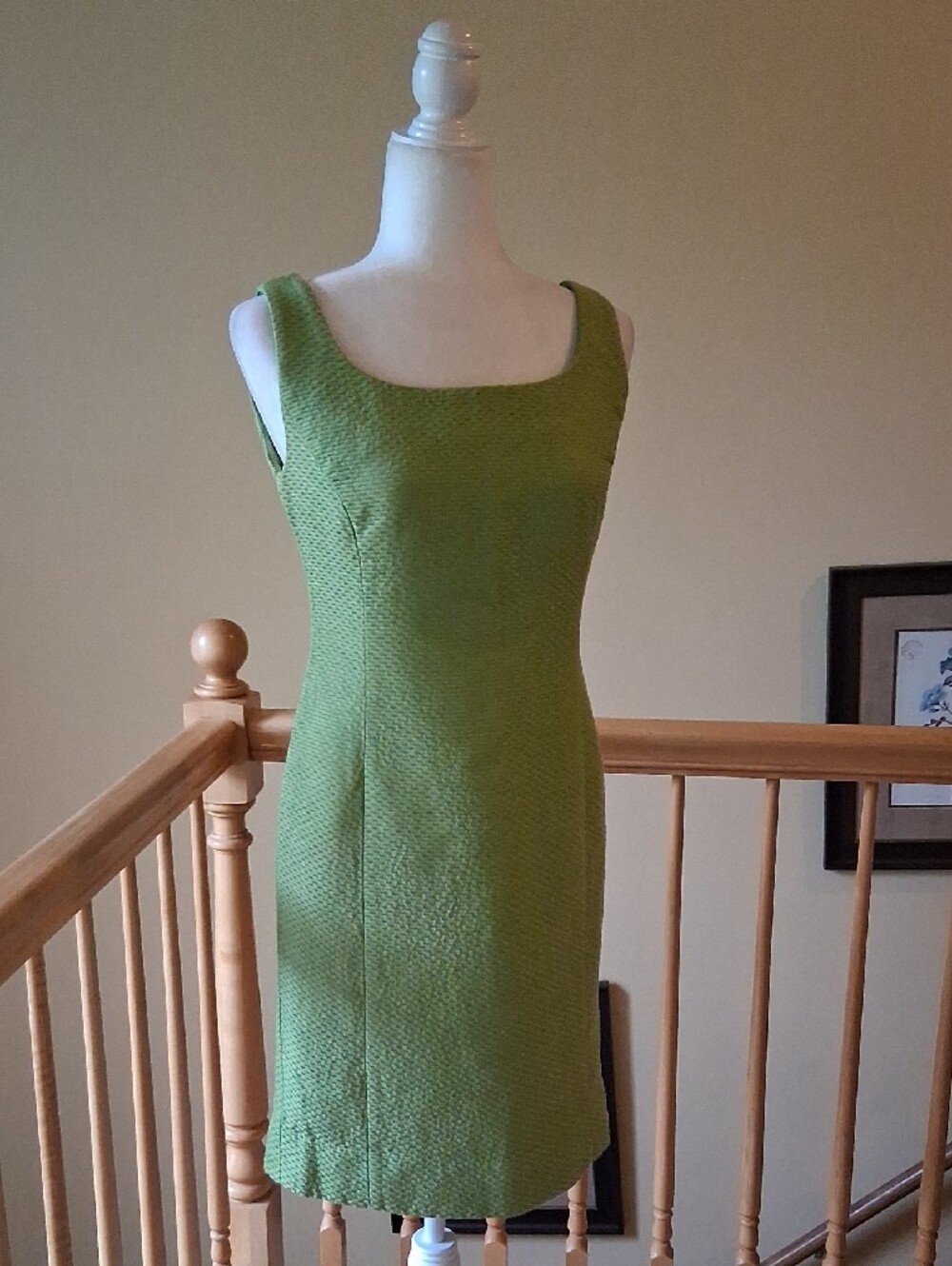 Vintage Armani Collezioni Olive Green Textured Jacket & Dress Set - Picture 6 of 14